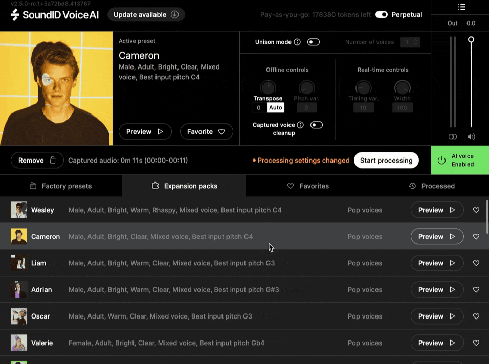 SoundID VoiceAI Pop Voices Expansion